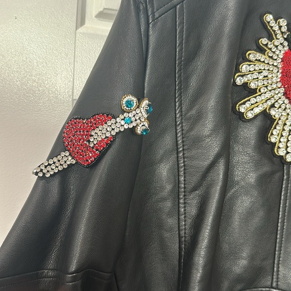 💎 Mango Jeweled Vegan Leather Jacket - Picture 6 of 8